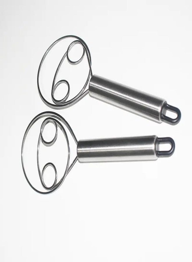 SHOPER ZONE Stainless Steel Dough Dutch Whisk Hand Mixer Artisan Blender for Egg, Bread, Cake, Pastry, Pizza Dough - Perfect Baking Tools, Whisking, Tirring Kitchen Tools (Pack of 2) - Image 1